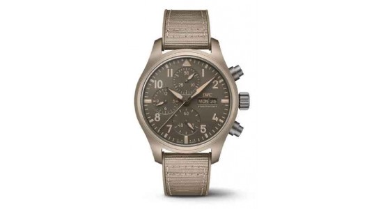 a monochrome, khaki colored watch by IWC