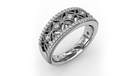 a white gold fashion ring by Fana with diamond details