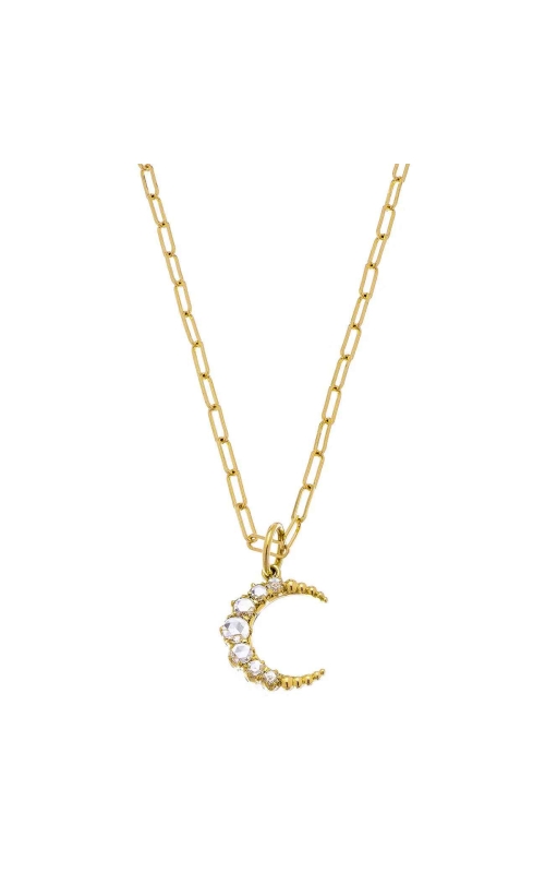 Sethi Couture Crescent Small White Diamond Pendant P1509-YG