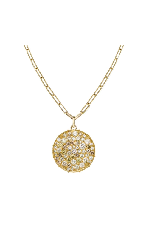 Sethi Couture Confetti Disc Multi-Color Diamond Pendant P1531-YG-LG